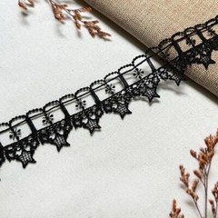 Black White Lovely Guipure Lace Trim Cute Embroidery Star Trim for Dress Gown
