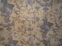 Brunschwig & Fils, Kininvie Print, Bird Toile, BTY, Color Vanilla