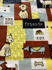 Snuggle Flannel Dog Patch Fabric JO-ANN FABRICS New 5 Yards Available By The YD