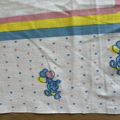 VTG Princess Fabrics 231 That’s Our Baby Fabric Panel Bunny Balloons 45 x 36”