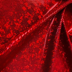 Vibrant Blood Red Hologram print 4-way Stretch Spandex by the Yard for Swimwear