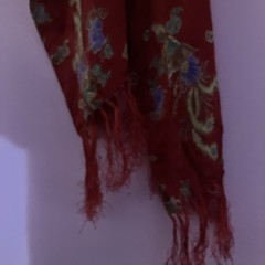 LOT; 1) VTG ASIAN CHILDREN DANCING Fabric & Silk VTG Fringed Chinese PHONIEX
