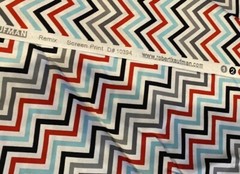 Robert Kaufman REMIX Ann Kelle Fabric Red Blue Black Gray Herringbone BTY 44” W
