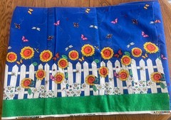 2.33Y Fabric Traditions 1996 Picket Fence Butterfly Ladybug Daisy Bee #2565 VTG