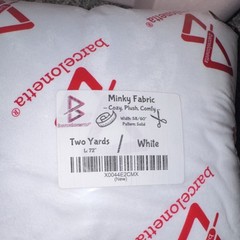 Barcelonaetta Minky Fabric Two Yards White 58/60″ Solid Plush Cozy Comfy