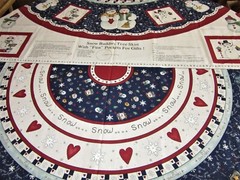 Vintage Dianna Marcum Snow Buddies Tree Skirt Fabric Panel Full Circle CUTE!!