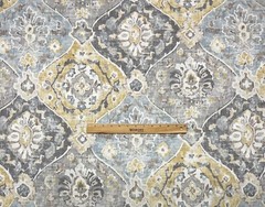 COVINGTON HATHAWAY FOG BLUE GOLD DAMASK MULTIPURPOSE FABRIC BY YARD 54″W
