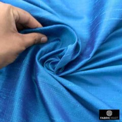 Blue, Turquoise Silk Dupioni Fabric By The Yard, 41 inches width Silk Fabric