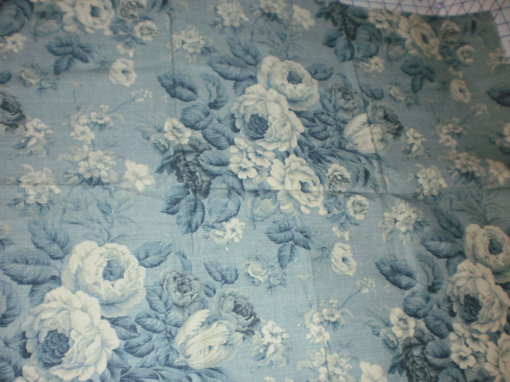 Daisy Kingdom Victoria Rose Allover Blue Cotton Fabric 35″ Long x 44″ Wide