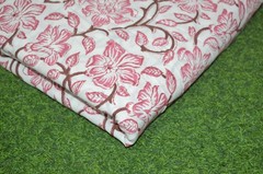 5 Yard Hand Block Print Floral Fabric 100%Cotton NO TARRIF CHARGES 100%✅ZK_211