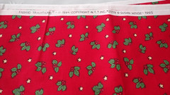 VTG 1990s Fabric Traditions Susan Winget Christmas Holly Berries Fabric #2019