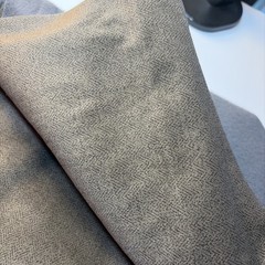 TinaKim Velvet Upholstery Fabric Herringbone Gray Brown 3 Yard Pre Cut Washable