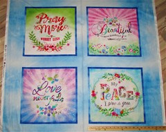 Bloom with Grace Religious 3 Wishes Digitally Printed Fabric Panel 1 Yard #16038