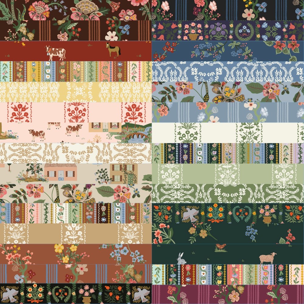 Rifle Paper Co GRACIE Fat Quarter Bundle of Quilting Cotton 30 Patterns