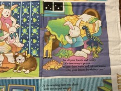 Avlyn Inc BEDTIME FOR BUNNY Fabric Panel Colorful Storybook 30in X 42in