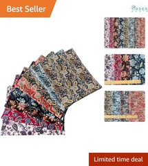 18×22 Quilting Cotton Fabric Bundles 8 PCS Paisleys Precuts for Sewing Craft