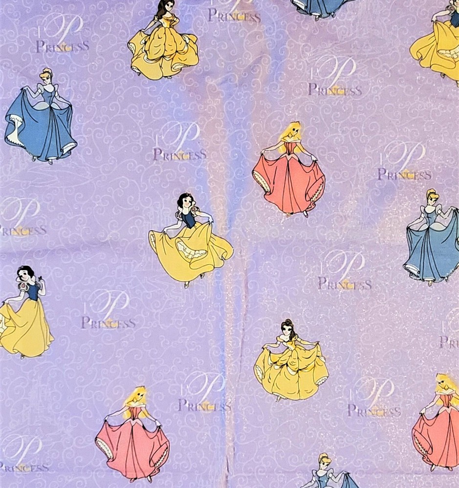 DISNEY Dancing PRINCESSES Sparkle Cotton Fabric 4-7/8 Yards x 45″ Springs