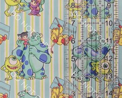 Custom Cotton Woven Fabric Movie Monsters Inc Stripes By The 1/4 Yard 9×56