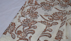 White & Brown Hand Block 15 Yard 100%Cotton Fabric NO TARRIF CHARGES 100%✅KK18