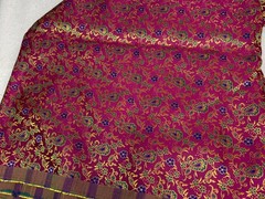 Multicolor Floral Paisley Brocade Fabric Pink 45″ x 108″ Thai ? VIDEO