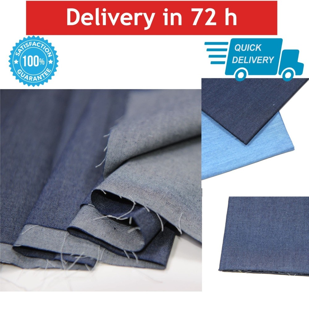 Denim Fabric 5 oz 100% Cotton Indigo 58 Inch Wide By the Yard