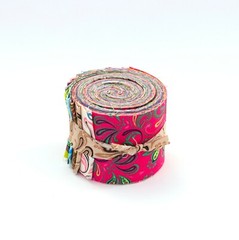 2.5 inch Fleur De Lis Jelly Roll 100% cotton fabric quilting 17 strips –