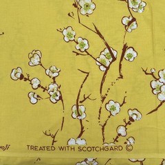 Pacific Fabric Printers 1980 Designs by Shoji Yellow Plum Blossom Fabric 4 Yds