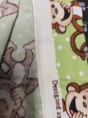 Monkeys On Lime Green White Polka Dot Fabric Sewn Into Pillow Case 38×30 cotton