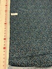 Lewis & Irene Dark Teal W/ Metallic Copper Flowers Cotton Quilt Fabric Half Yard