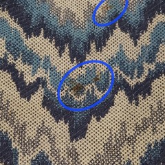 Upholstery Fabric Chevron Flame Stitch Tapestry Blue Ivory Navy 2.944 yards VTG