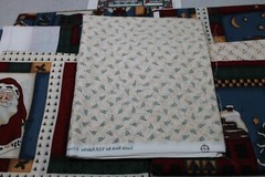 Vintage Christmas Fabric lot bundle 6.5 yrds panel Cotton Quilting Leslie Beck