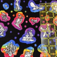 9×14 Tumbler Cotton Spandex Knit Fabric Cut – Magical Sketch Characters Inspired