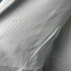 3 1/2 Yds White Rib Knit Fabric 44” W med. Wt. Vertical Ribbed Cotton Blend.
