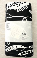 Ikea PIPDÅN Black & White Culinary Food Pre-Cut Fabric 59″x118″ (006.081.64) NEW