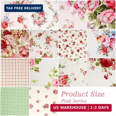 42Pcs Pink Charm Packs for Quilting, 100% Cotton Fabric Squares 5 x 5Inch Pre-Cu