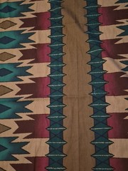 Aztec Style Fabric 5+ Yards x 46 Inches Cotton Maroon Red Green Chevron Pattern