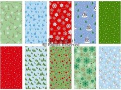 10 pcs 18×21 inch 100% Cotton Quilting Fabric Bundle Fat Quarters Christmas