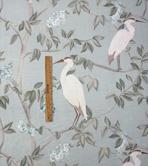 COVINGTON HERON MINERAL BLUE BIRD FLORAL MULTIPURPOSE LINEN FABRIC BY YARD 55″W