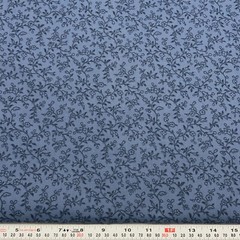 Vintage Cranston Blue Florals on Blue STARCHED Cotton Fabric 5 – 1/3 yards
