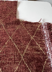 Burgundy Gold Diamond Print Upholstery Fabric 4 Yards Plus 15 Inches x 54″