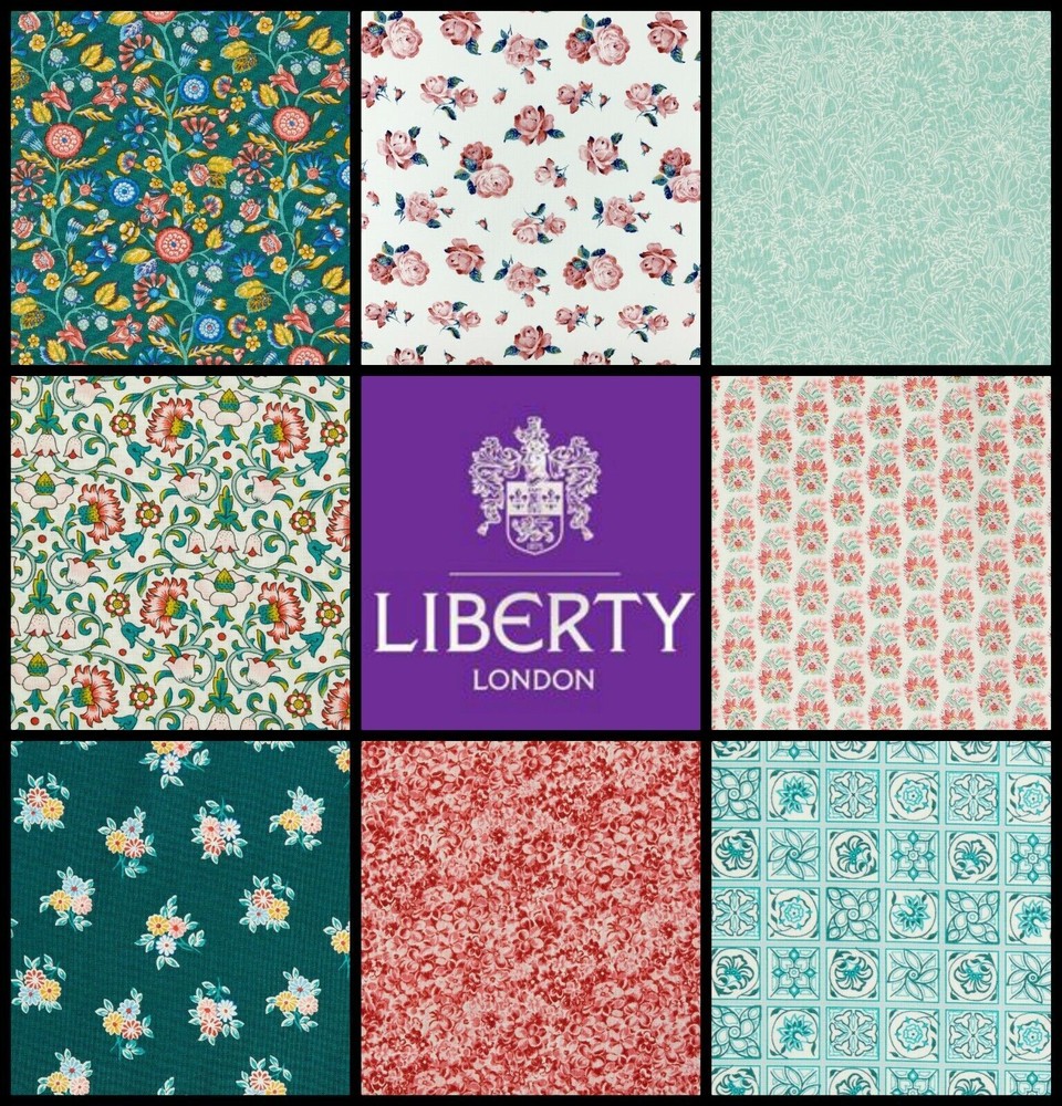 Liberty cotton fabric Fat Quarter green floral quilting Emporium art nouveau