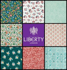 Liberty cotton fabric Fat Quarter green floral quilting Emporium art nouveau