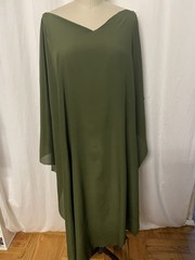 100% Crinkled Silk Crepe de Chine Olive Moss Army Green Fabric 1 Yd. Long 52″ W