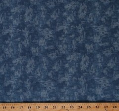 Cotton Denim Look Midnight Faded Wash Cotton Fabric Print by the Yard (D756.19)