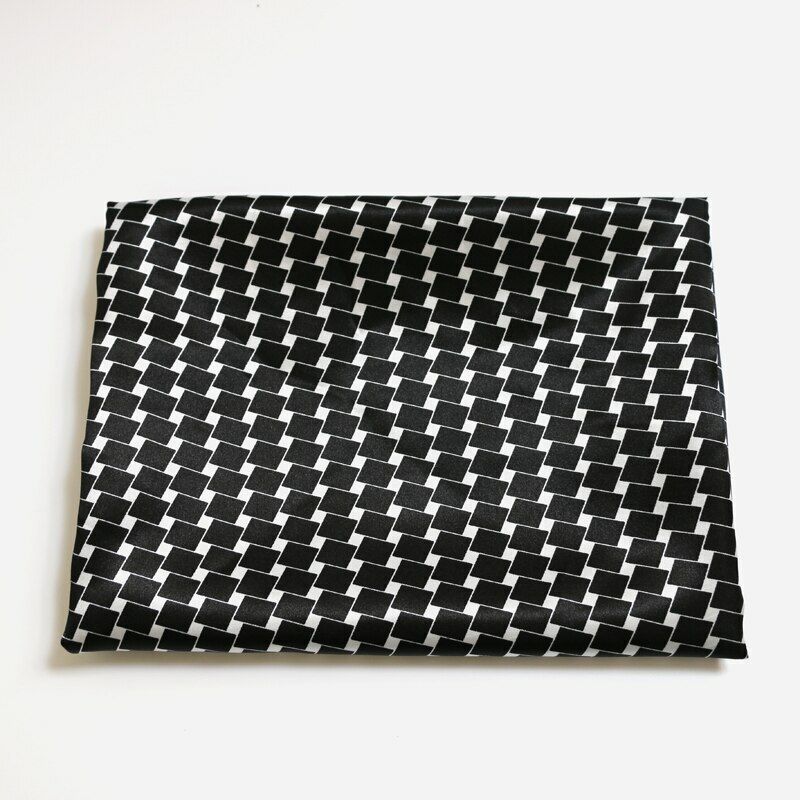 By Yard Soft Geometric Satin Fabric Lining Scarf Robe Diy Material