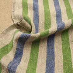 100% linen fabric – heavy french belgium flax dense – striped sack weave linen