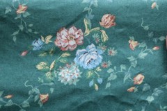 House N Home Fabrics & Draperies Green Blue Peach Floral Bouquet Chintz App 5 Yd