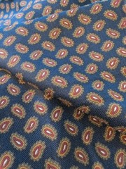 vintage 3 Yd x 45″ cranston fabric Blue paisley Schwartz Lieberman Cotton Blend