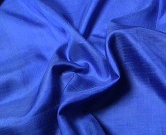 Sushila Vintage Blue Sari Remnant Scrap Multi-Purpose Pure Silk Craft Fabric