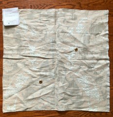 SCHUMACHER Toscana Linen Damask in Powder Blue 26 3/4 x 27″ Fabric Sample